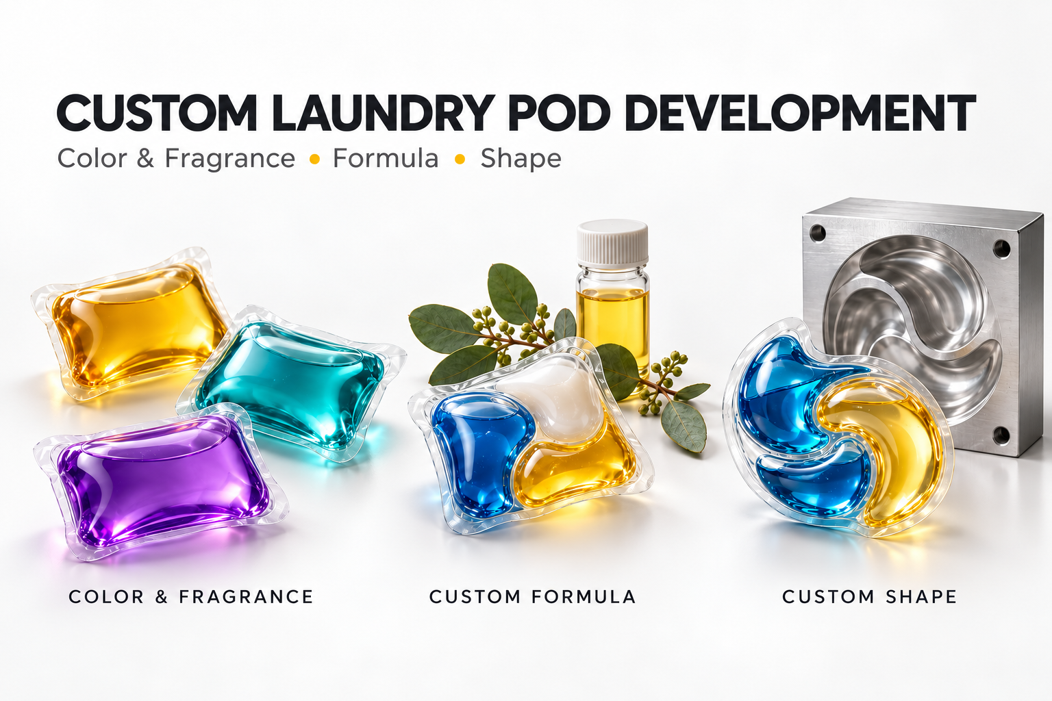 Custom Laundry Pod Development: Formula, Shape, Color and Fragrance